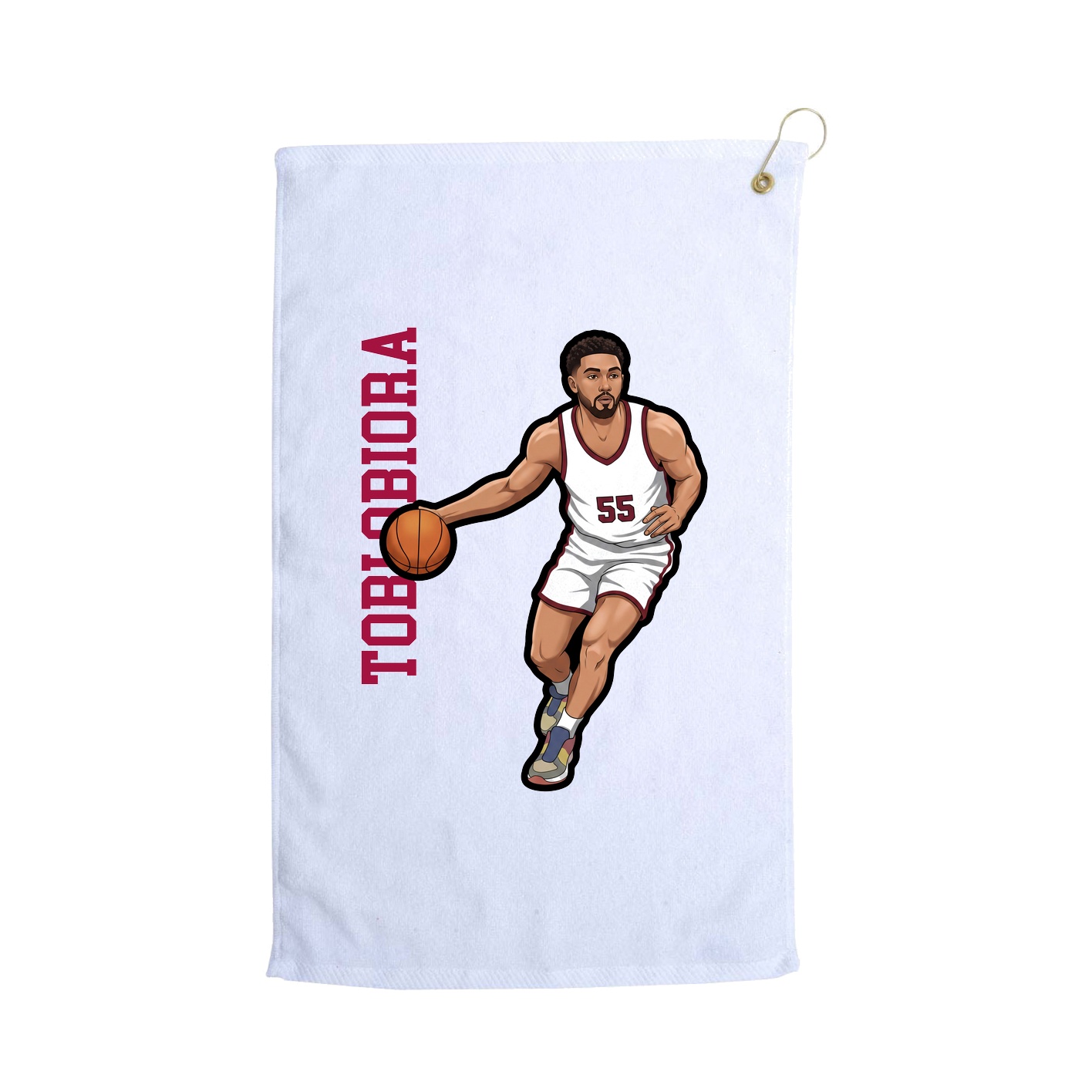 Golf Towel — Name Vertical in White