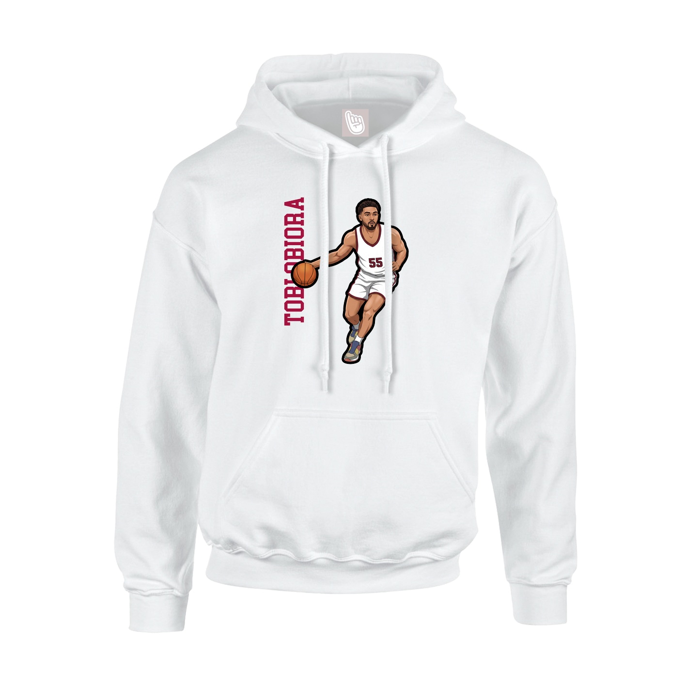 Youth Hoodie — Name Vertical in White