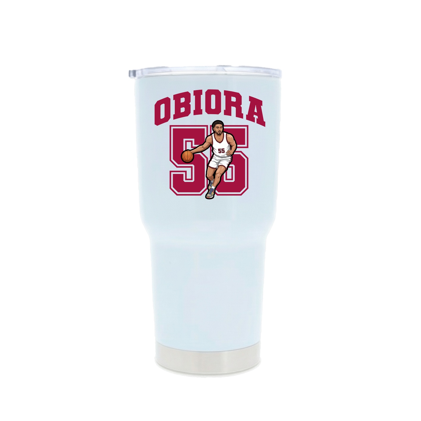 30oz Stainless Steel Tumbler — Number in White