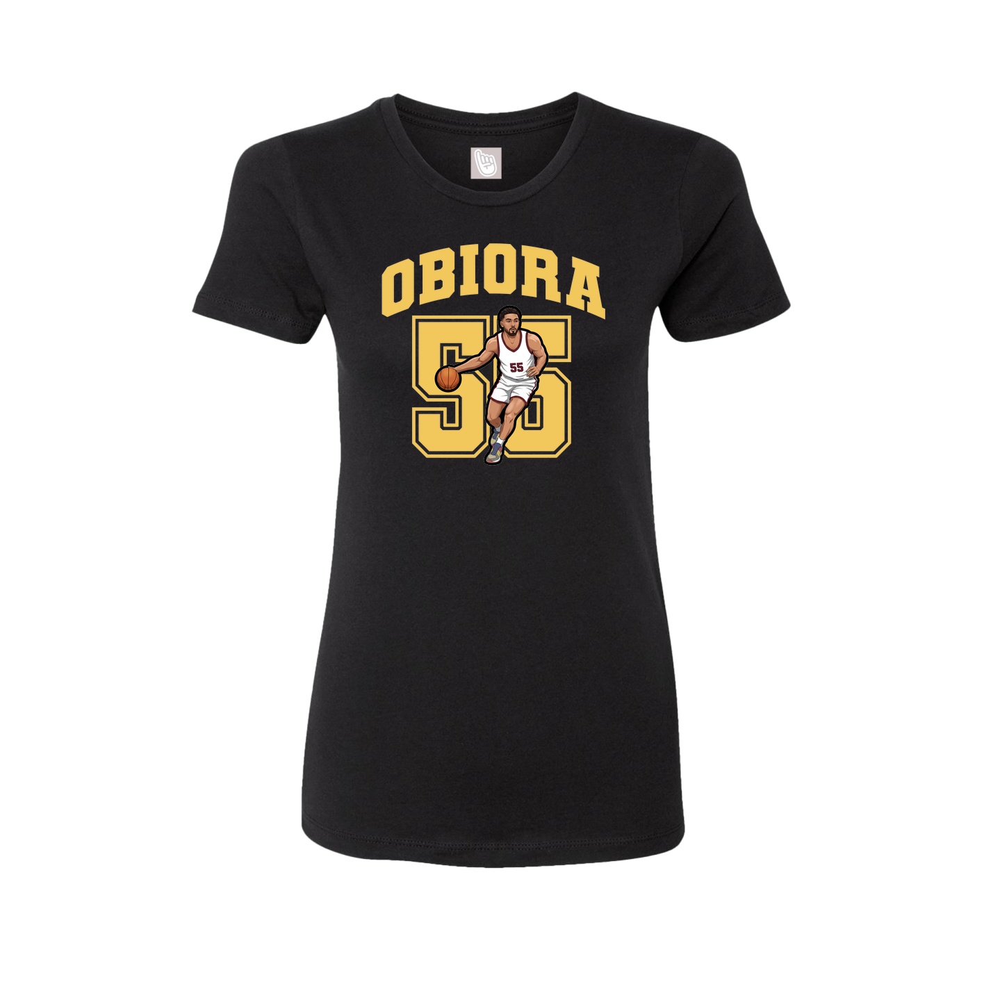 Fitted Women's Tee — Number in Black