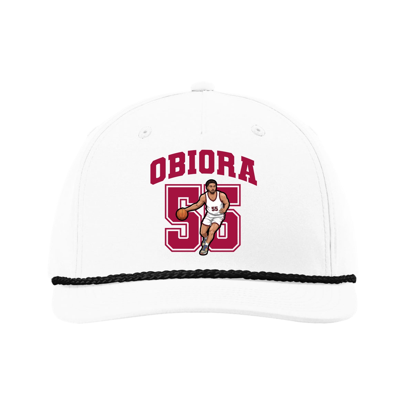 Five-Panel Classic Rope Cap — Number in White