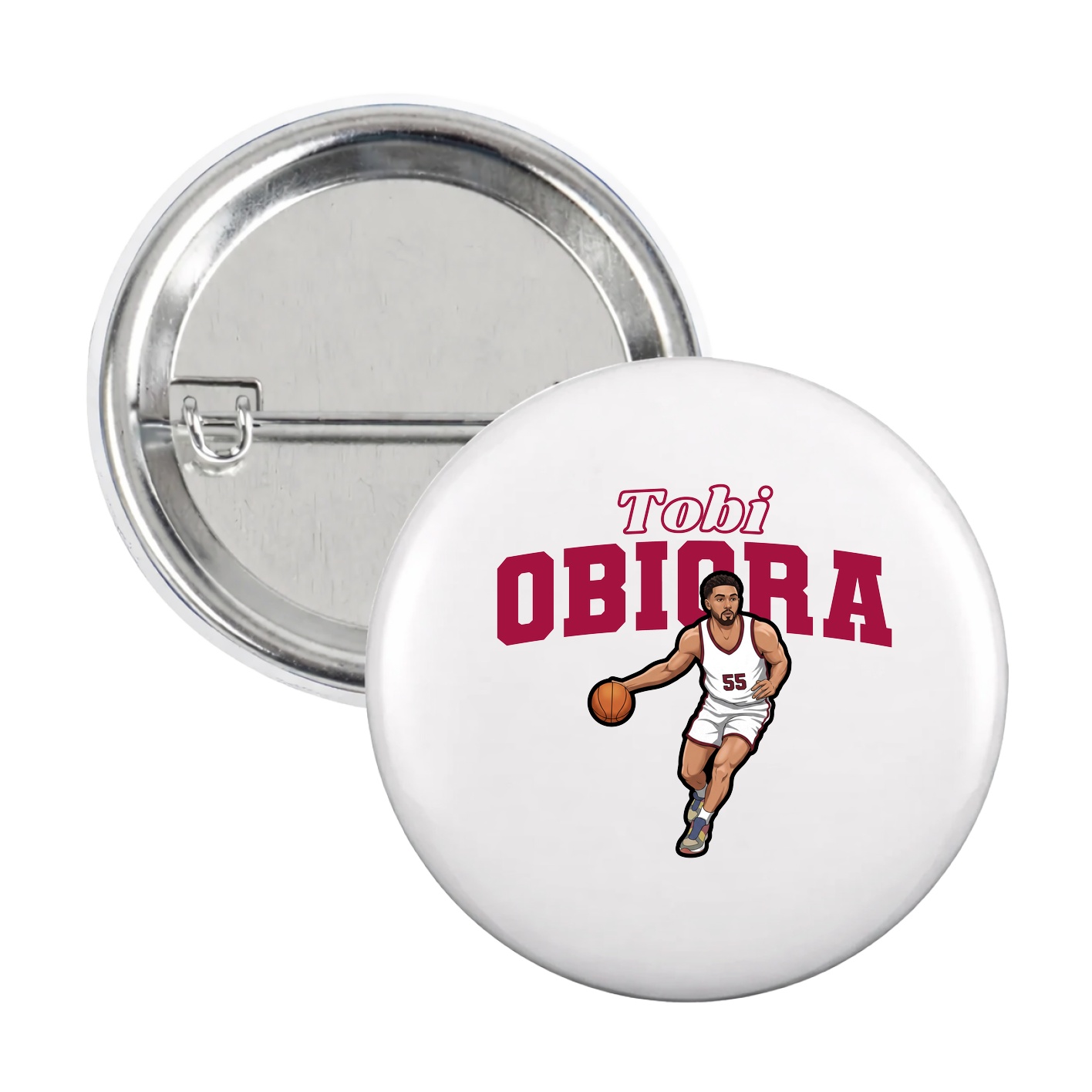 Game Day Button — Name Arch in White