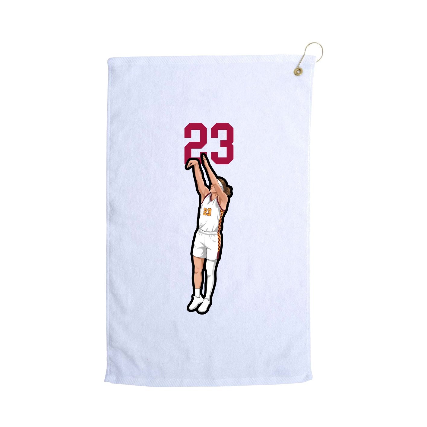 Golf Towel — Number Top in White