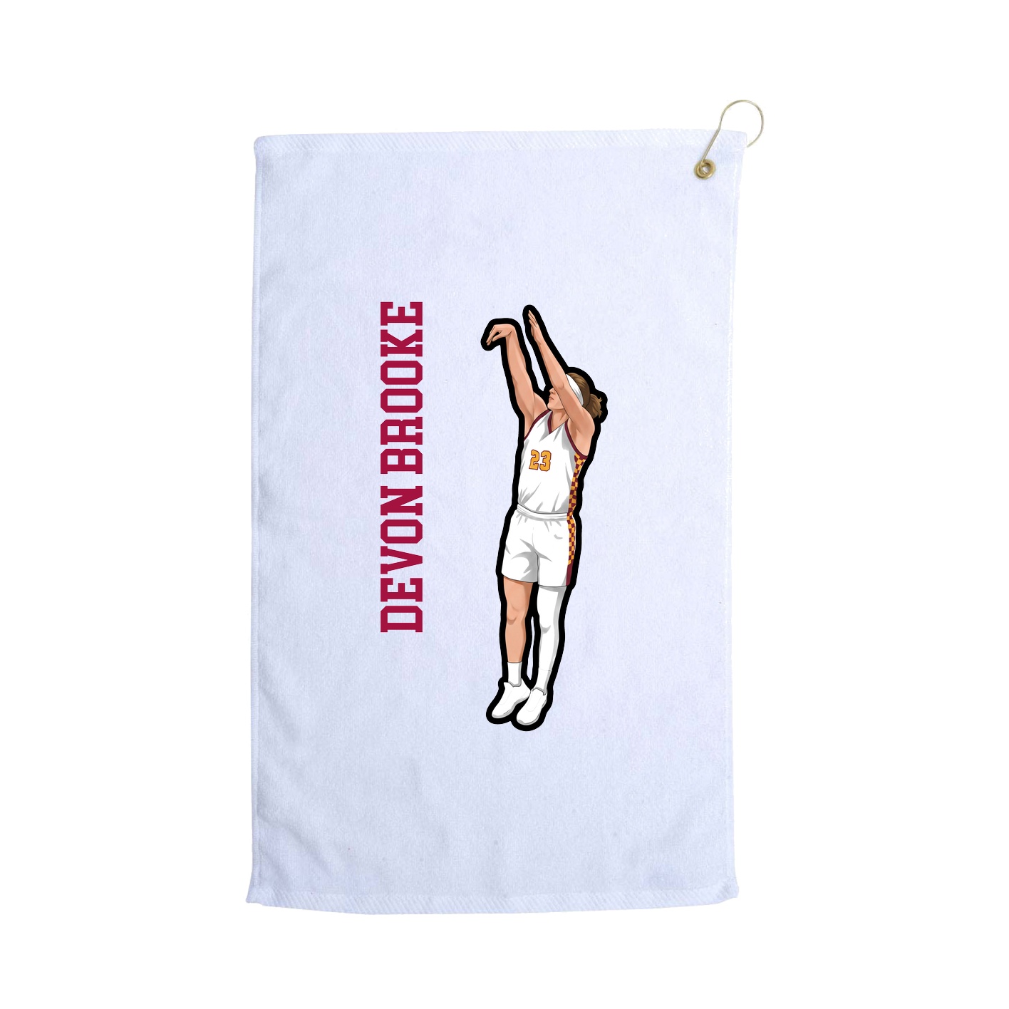 Golf Towel — Name Vertical in White