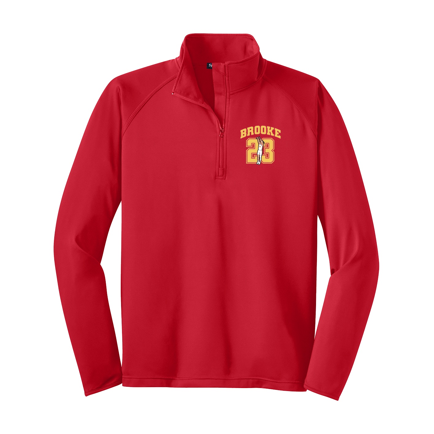 Q-Zip Pullover — Number in Red
