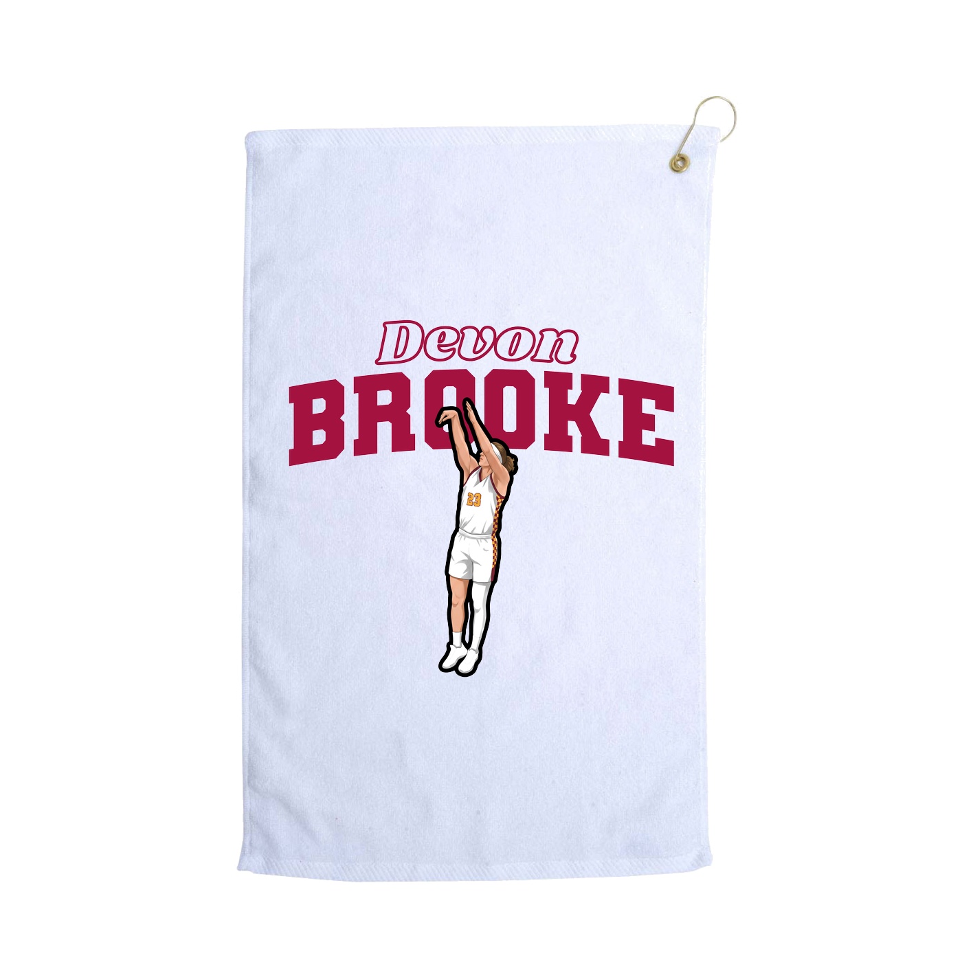 Golf Towel — Name Arch in White