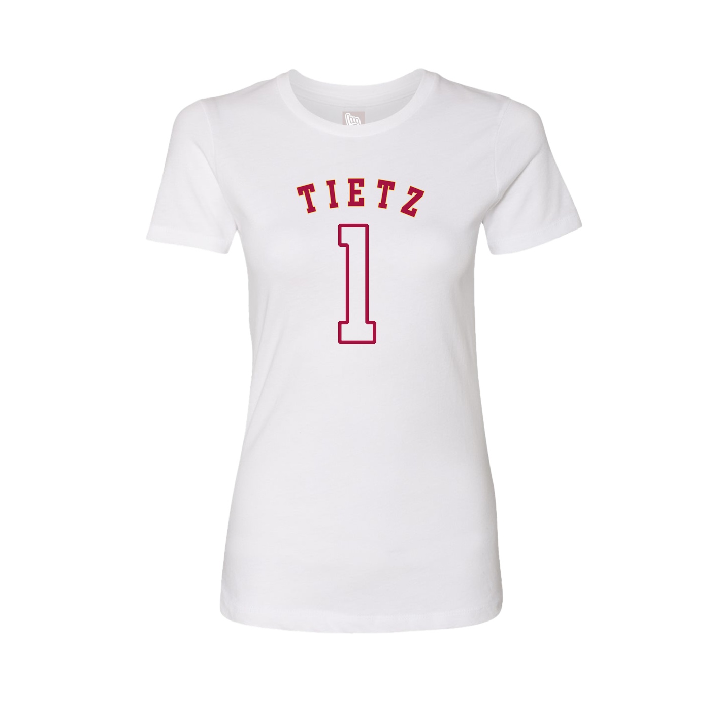Fitted Women's Tee — Shirsey Arch in White