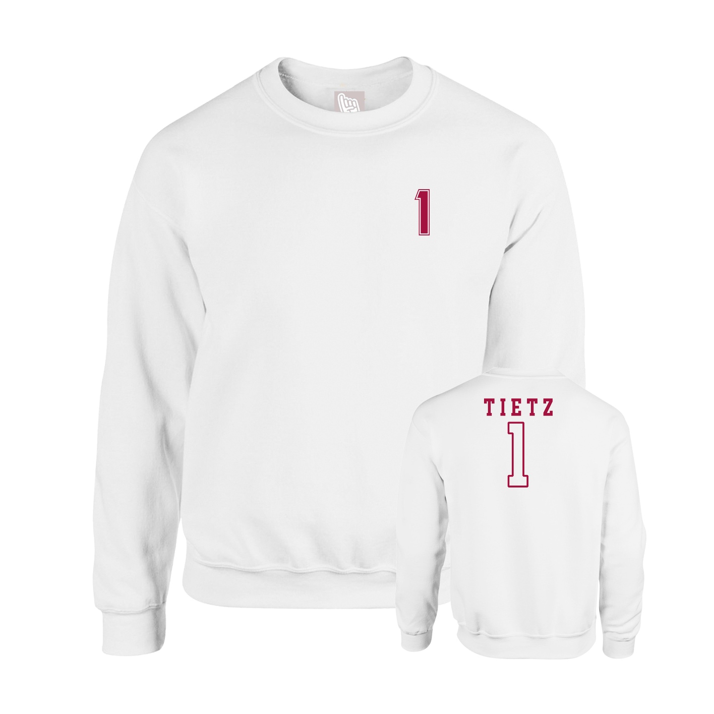 Fleece Crew — Chest Back in White