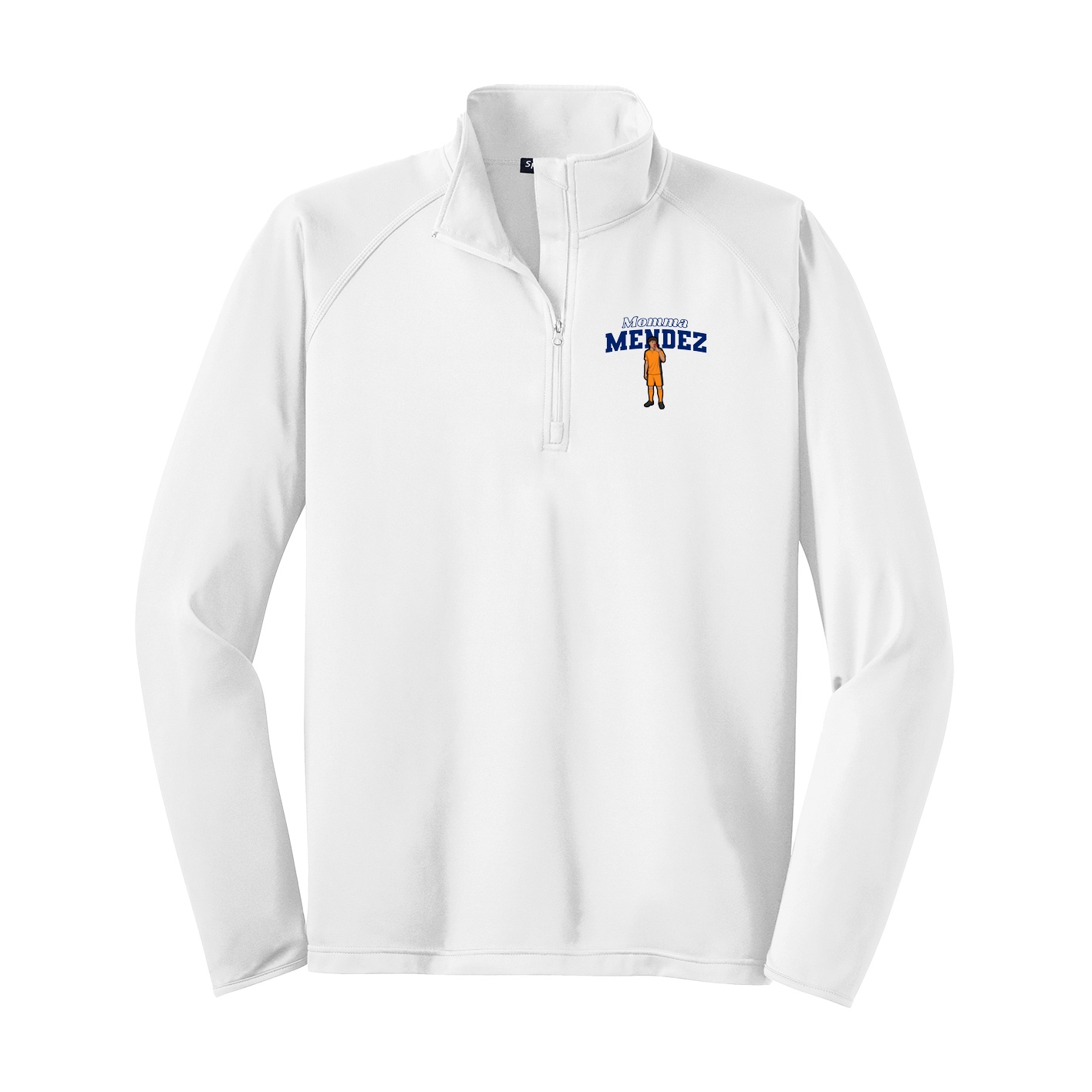Q-Zip Pullover — Mothers Day Block in White