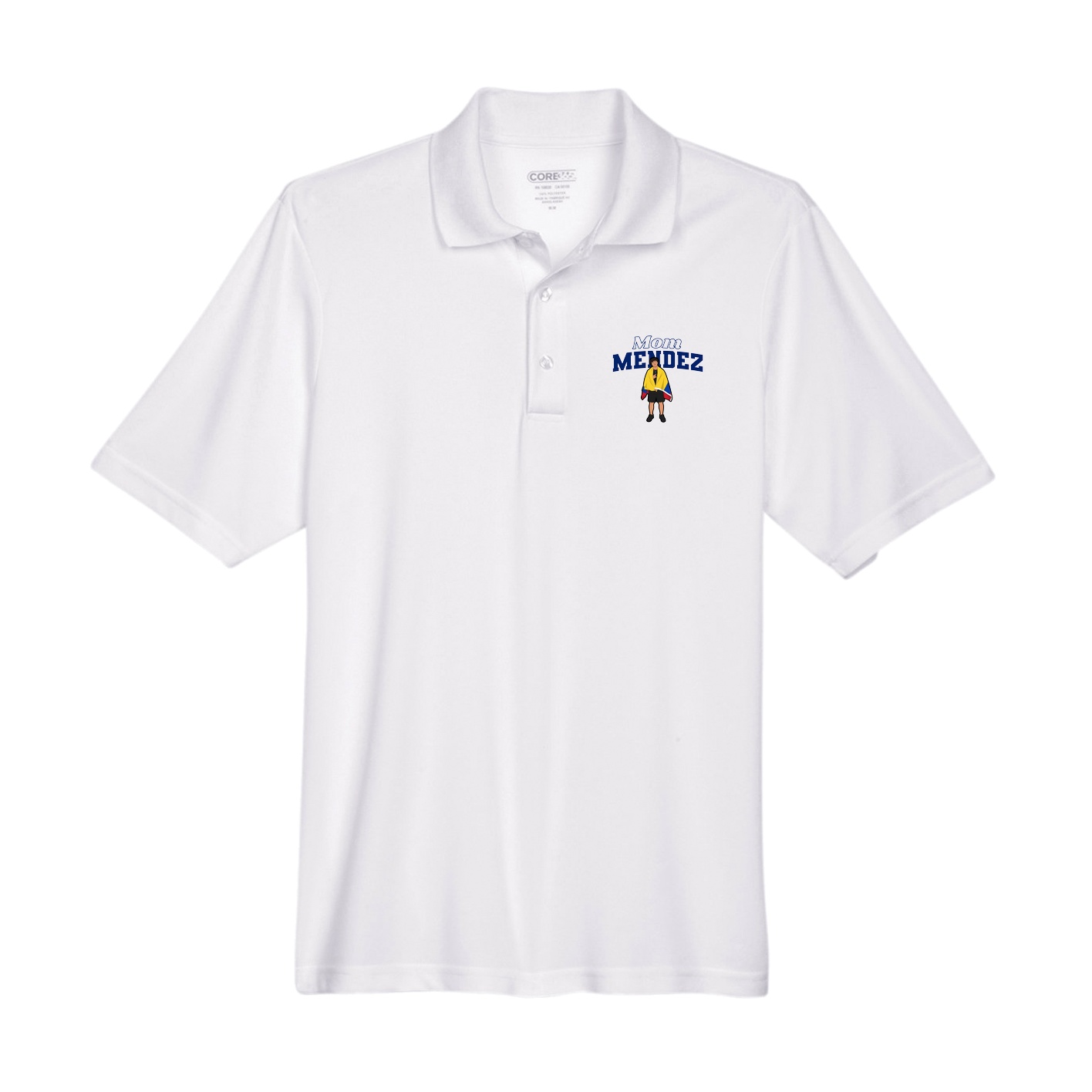Performance Polo — Mothers Day Block in White