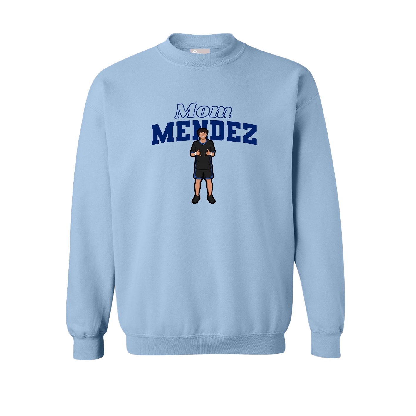 Fleece Crew — Mothers Day Block in Light Blue
