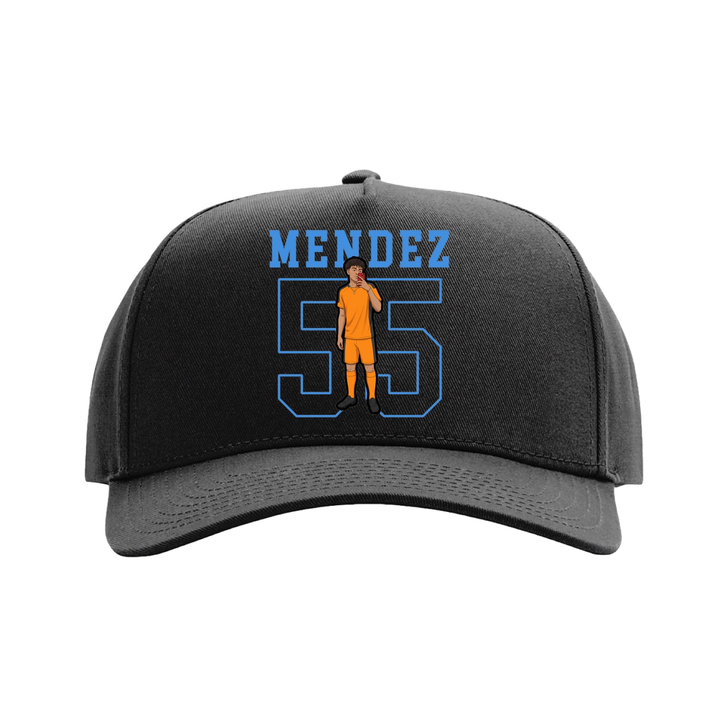 Full Fabric Five-Panel Champ Cap — Shirsey in Black