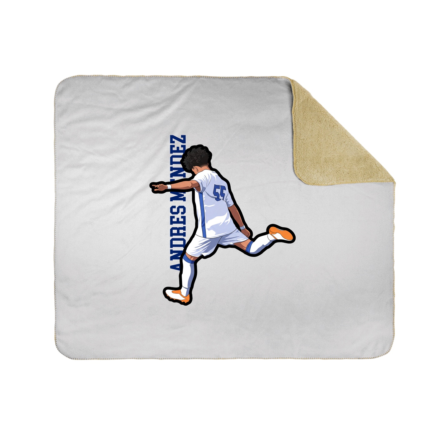 Throw Blanket — Name Vertical in White