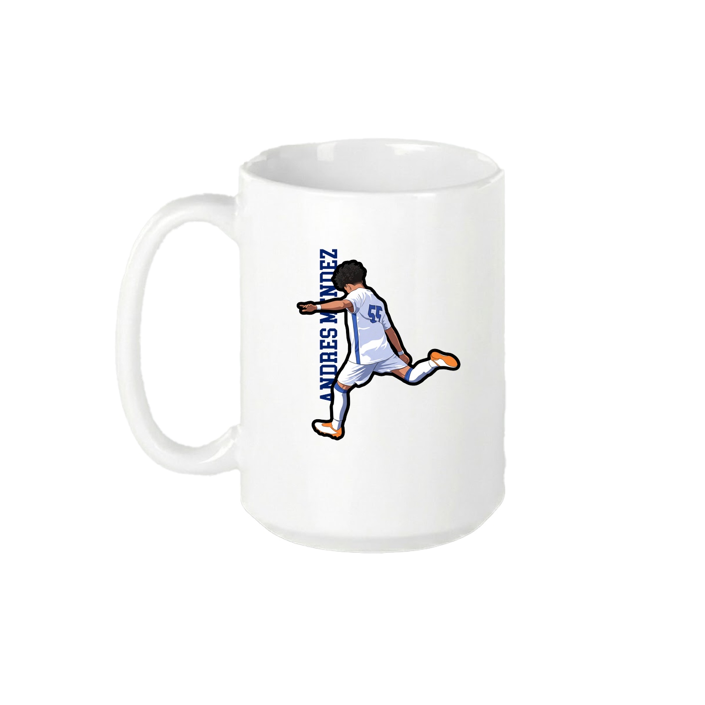 15oz Coffee Mug — Name Vertical in White