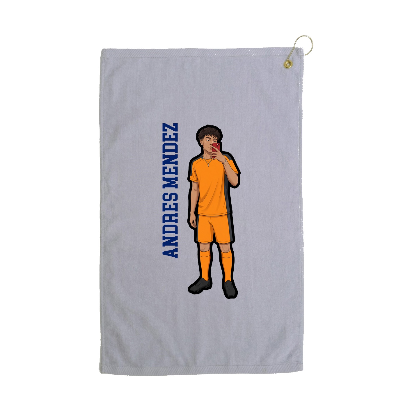 Golf Towel — Name Vertical in Grey