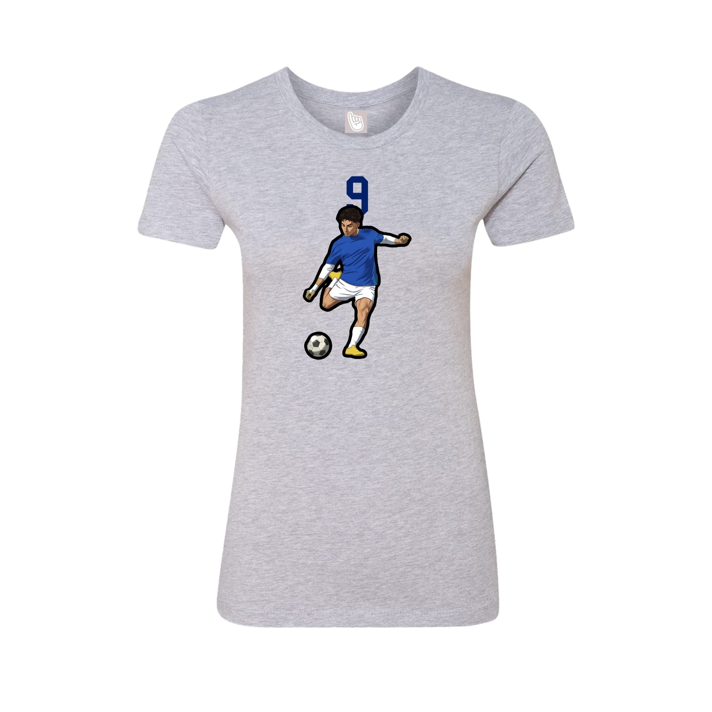 Fitted Women's Tee — Number Top in Grey