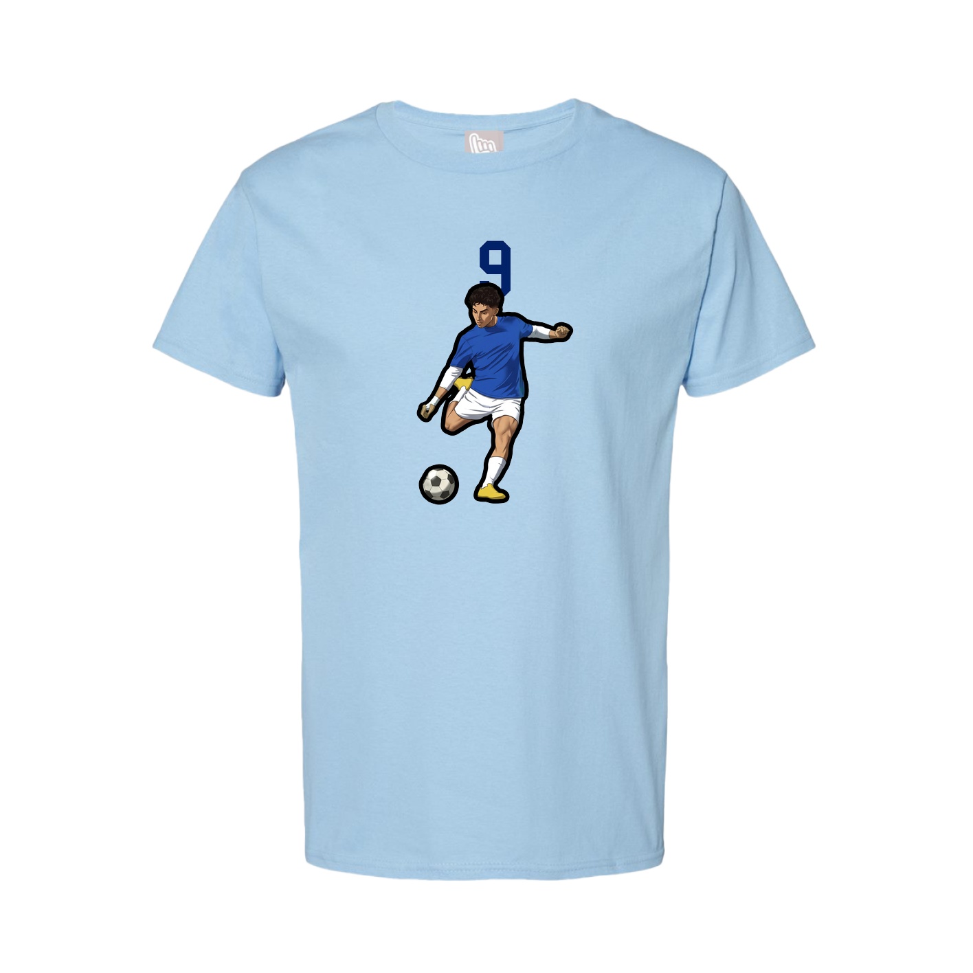 Youth Tee — Number Top in Light Blue