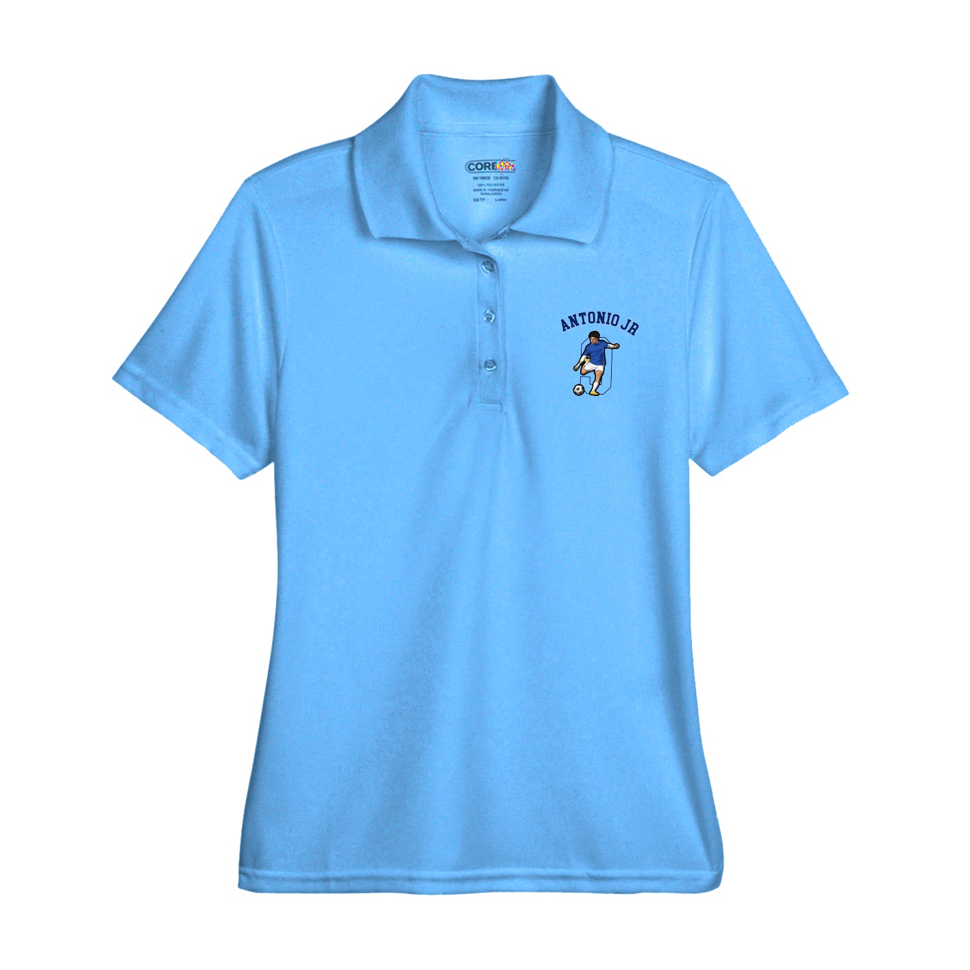 Womens Performance Polo — Classic in Light Blue