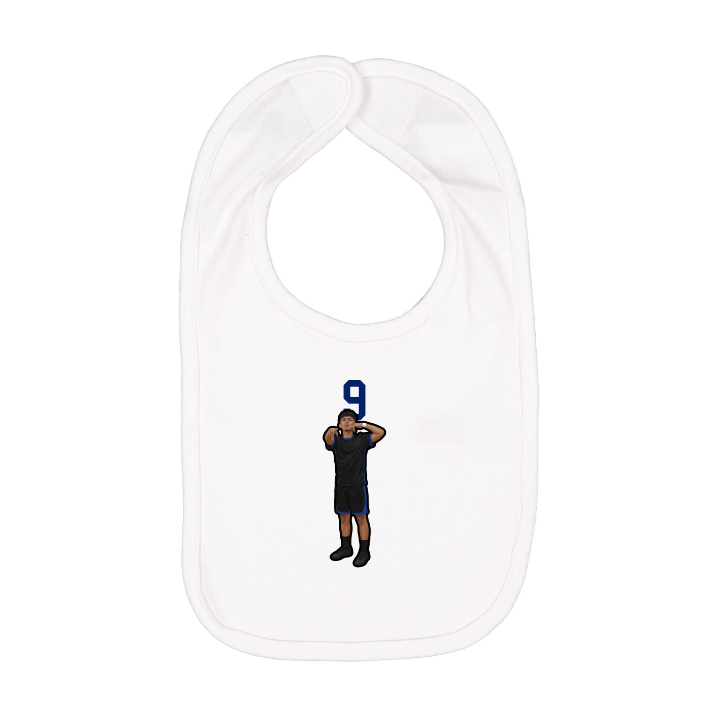 Infant Bib — Number Top in White