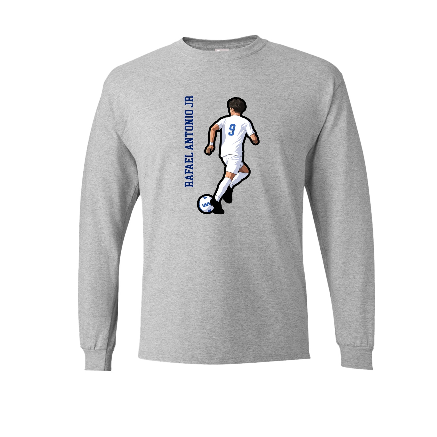 Long Sleeve Tee — Name Vertical in Grey