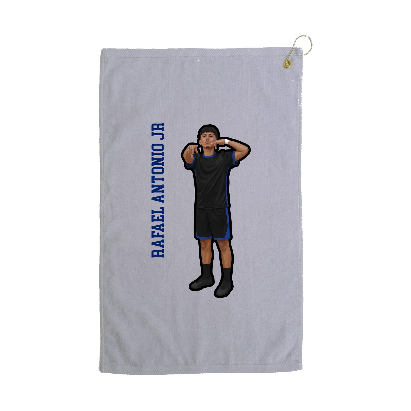 Golf Towel — Name Vertical in Grey