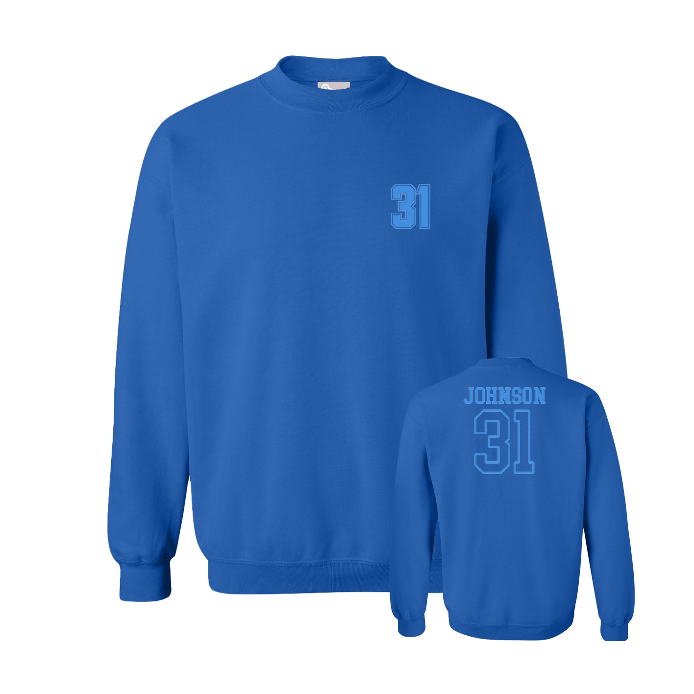 Fleece Crew — Chest Back in Royal