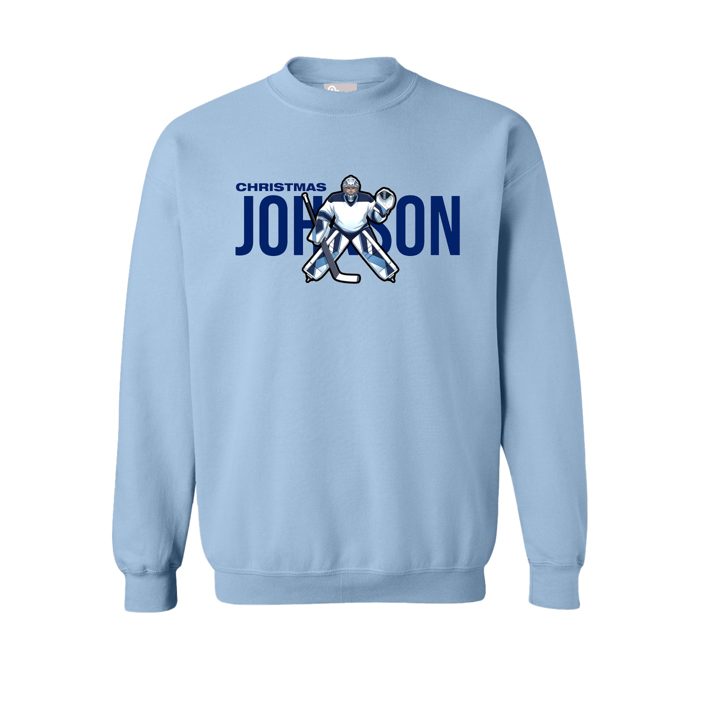 Fleece Crew — Player Name in Light Blue