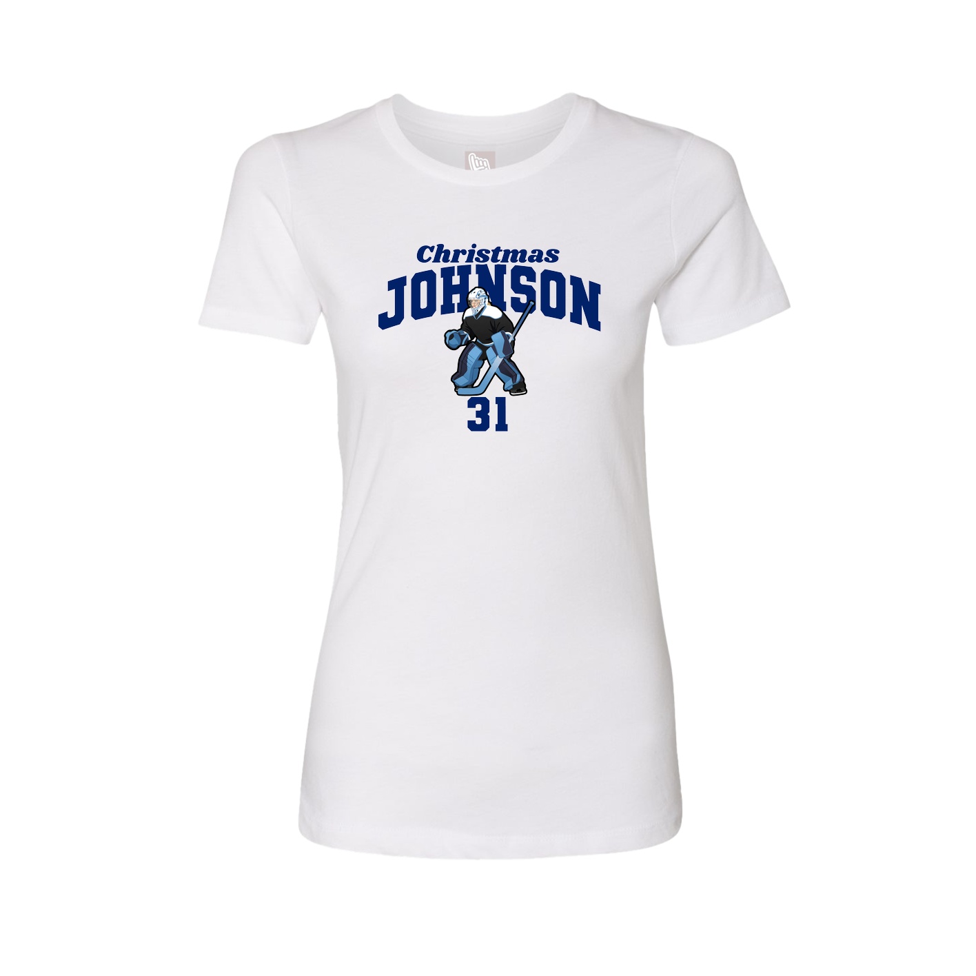 Fitted Women's Tee — Signature Arch in White
