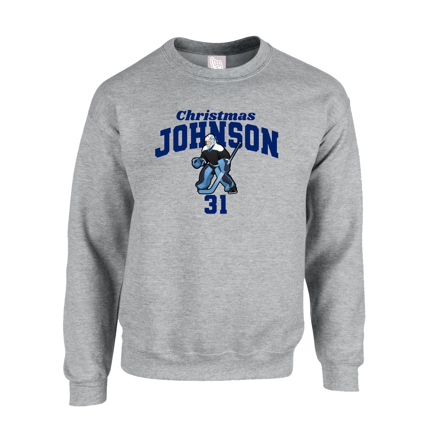 Fleece Crew — Signature Arch in Grey