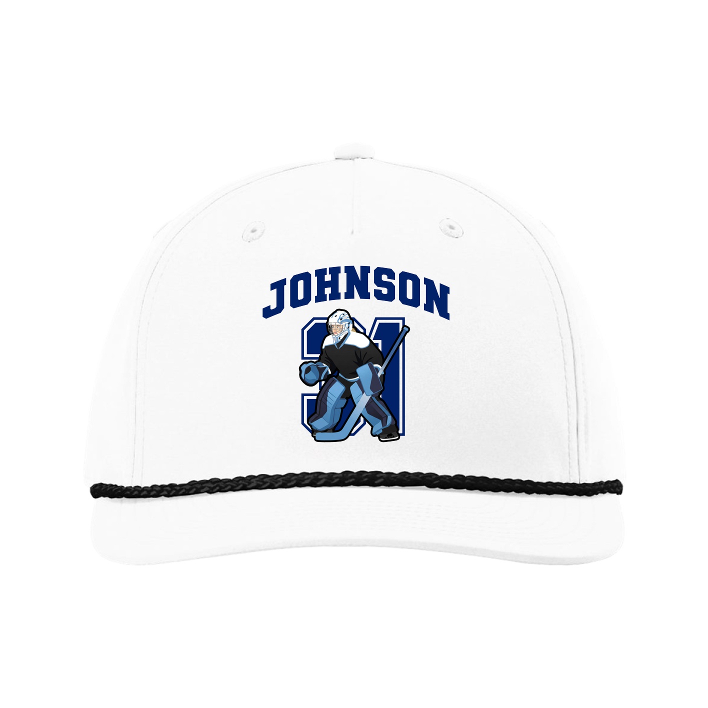 Five-Panel Classic Rope Cap — Number in White