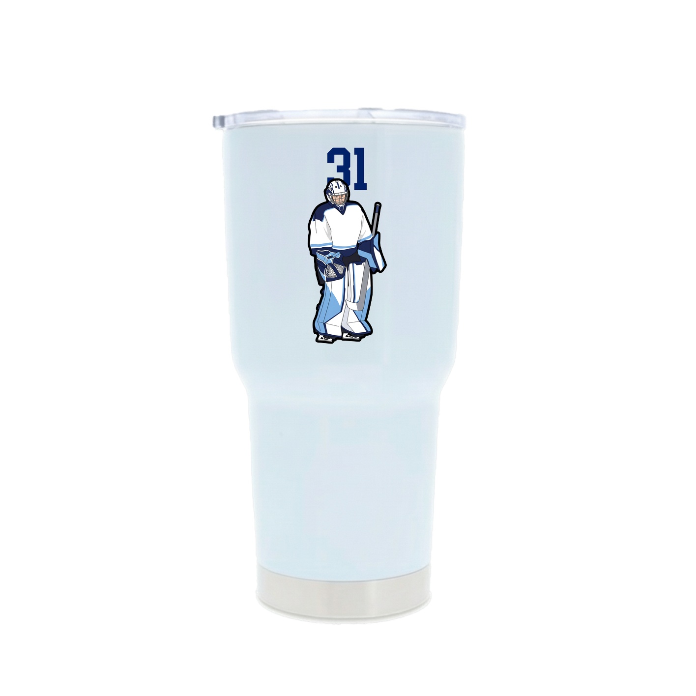 30oz Stainless Steel Tumbler — Number Top in White