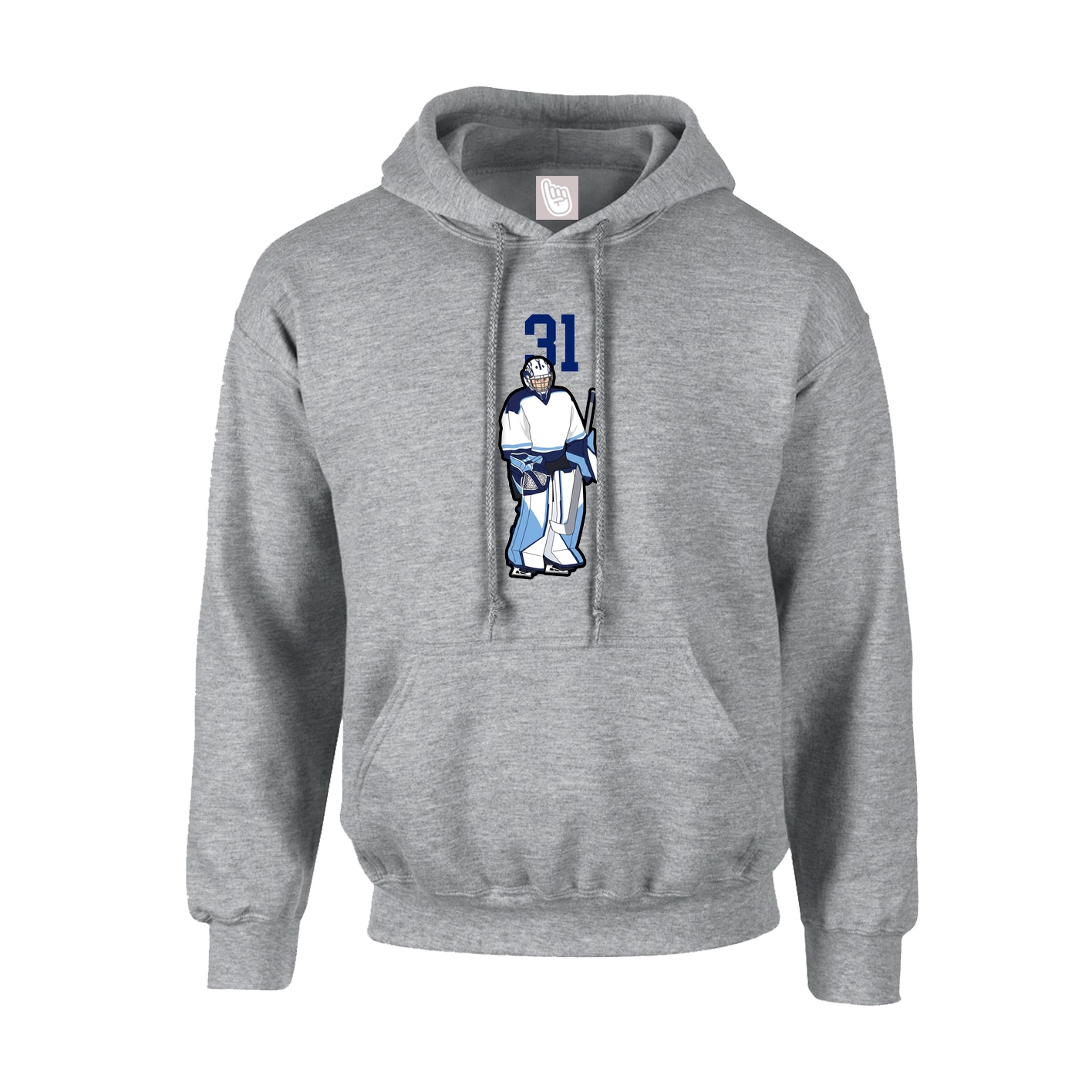 Youth Hoodie — Number Top in Grey