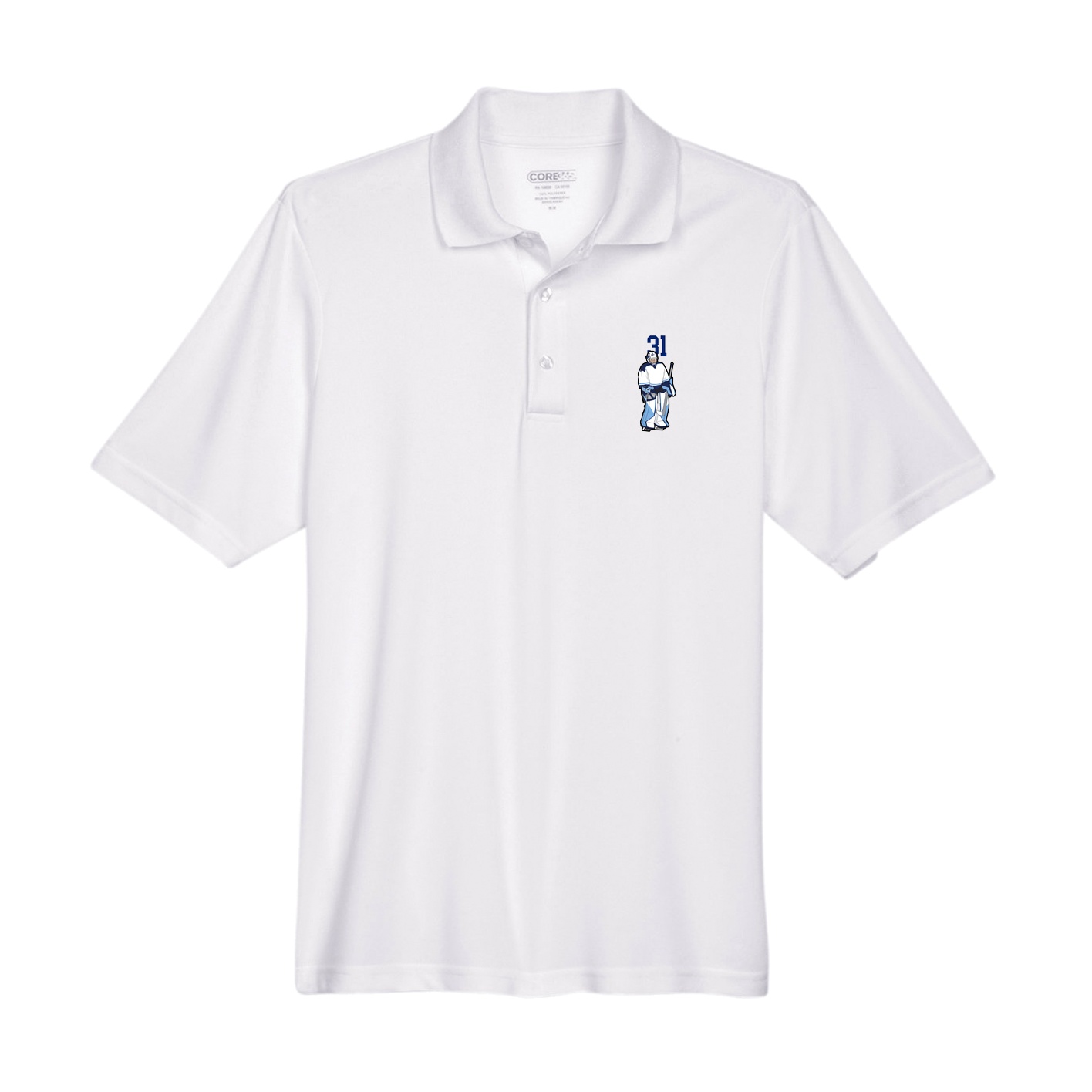 Performance Polo — Number Top in White