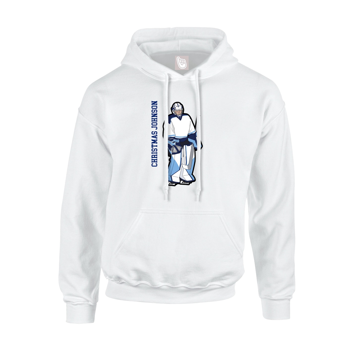 Hoodie — Name Vertical in White