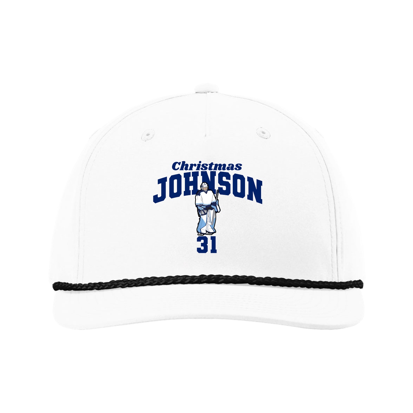 Five-Panel Classic Rope Cap — Signature Arch in White