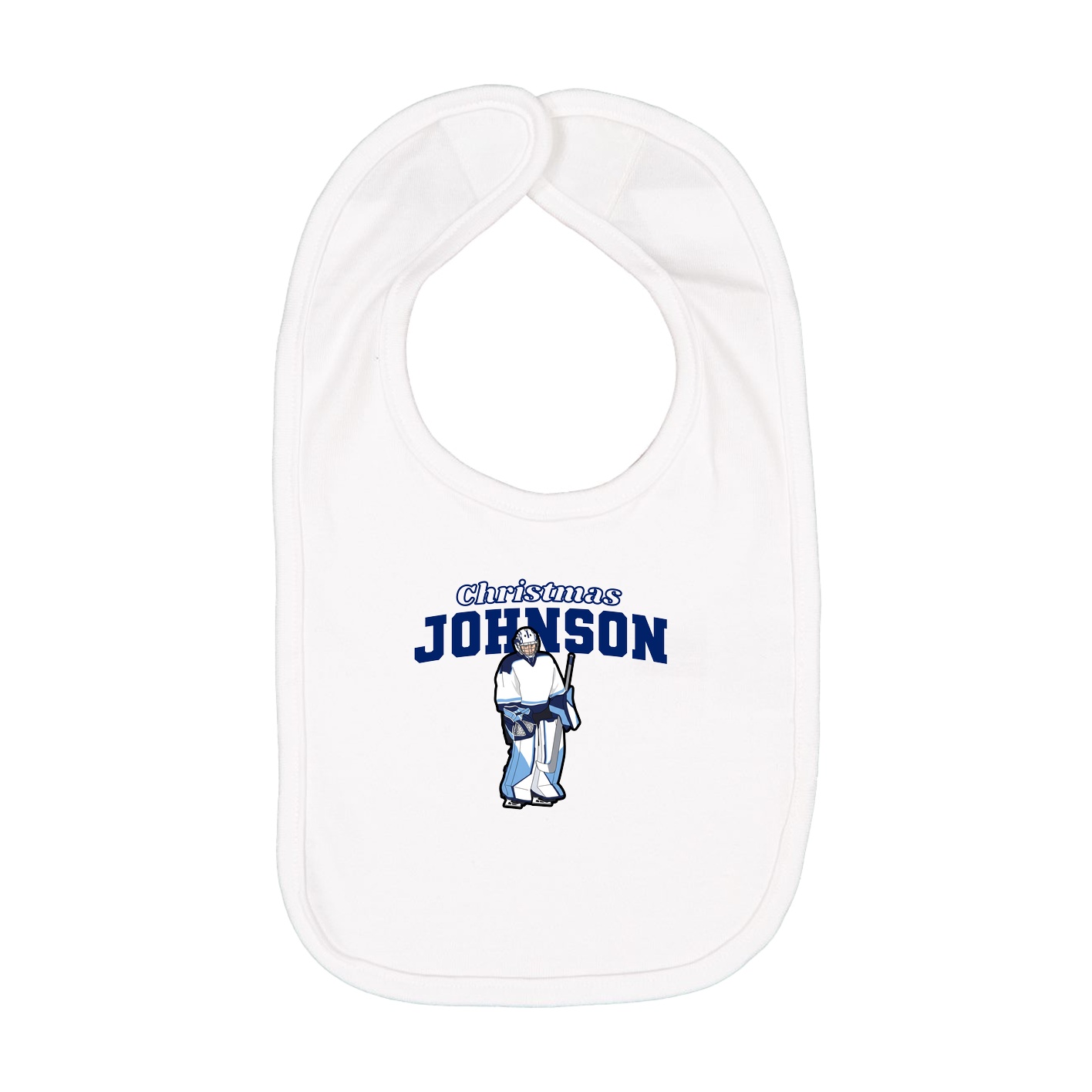 Infant Bib — Name Arch in White