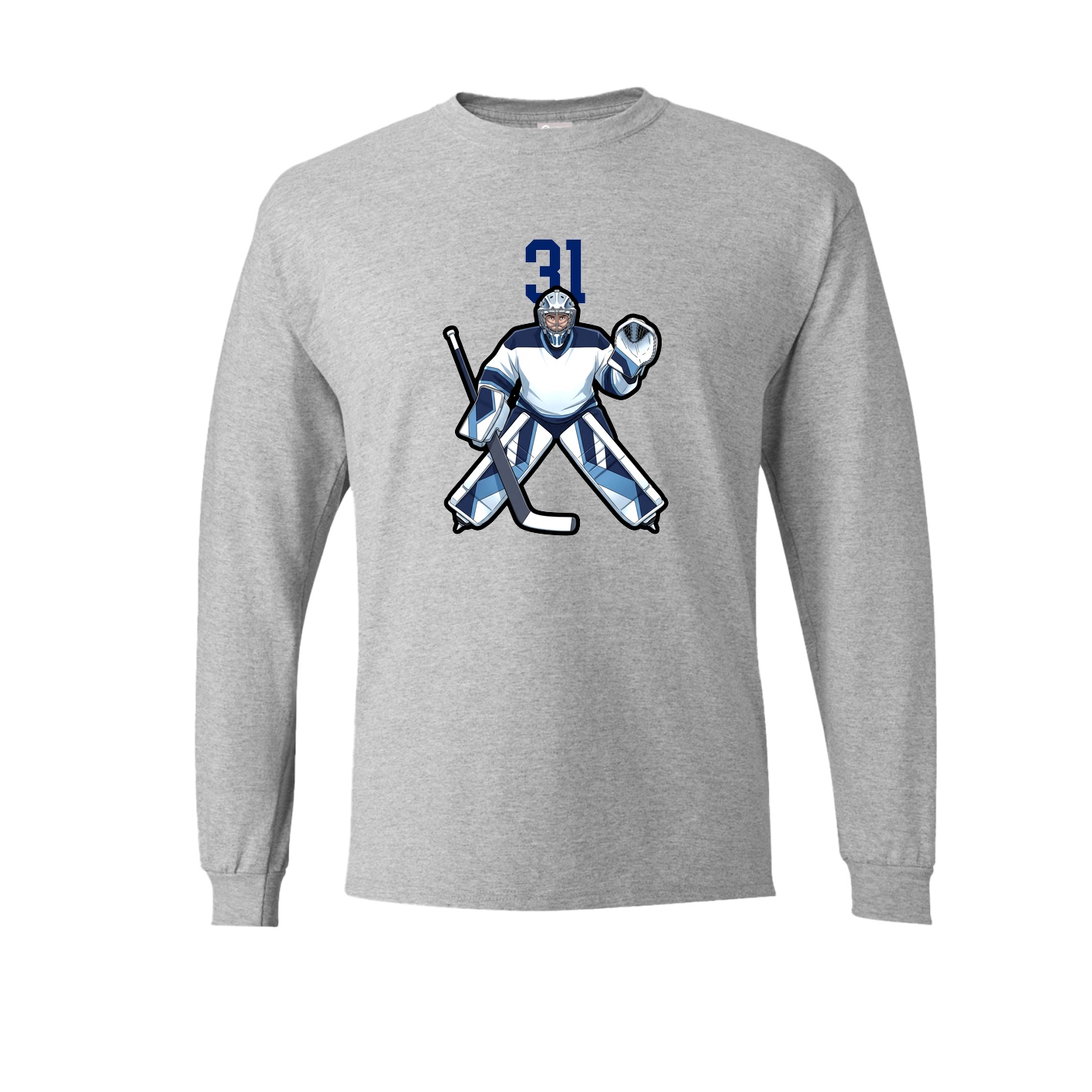 Long Sleeve Tee — Number Top in Grey