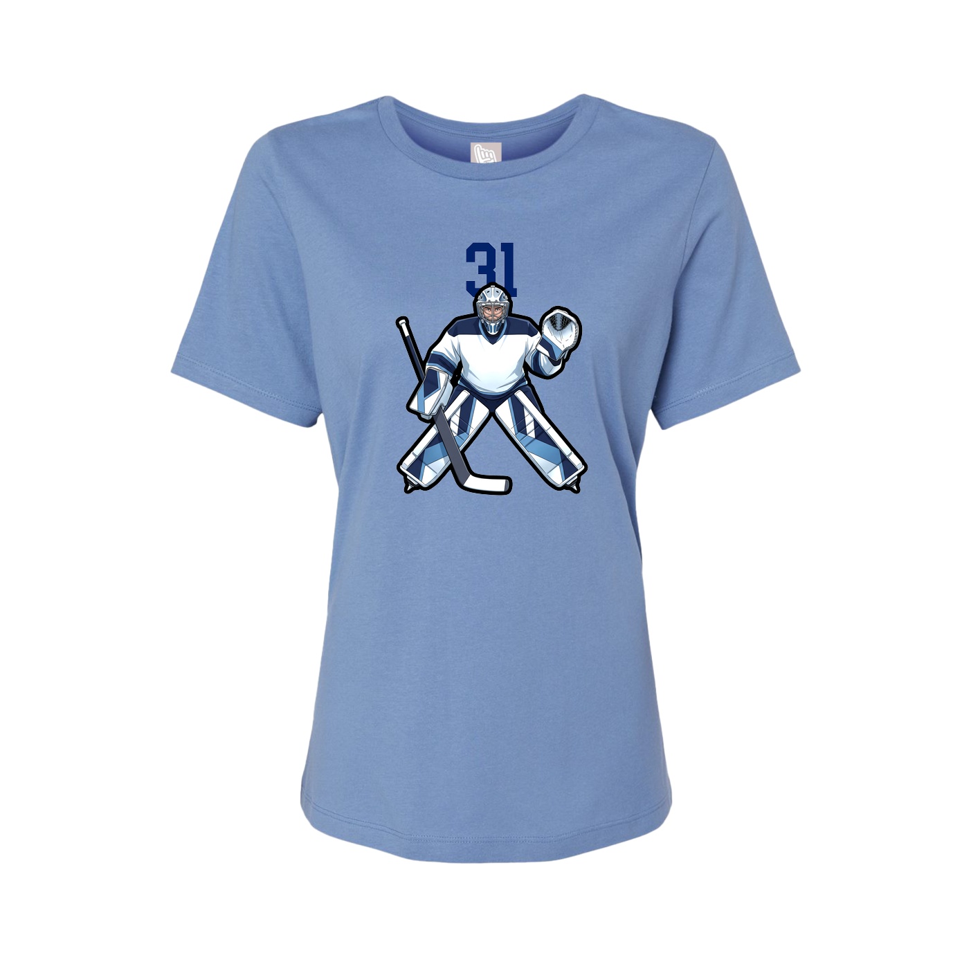 Womens Tee — Number Top in Powder Blue