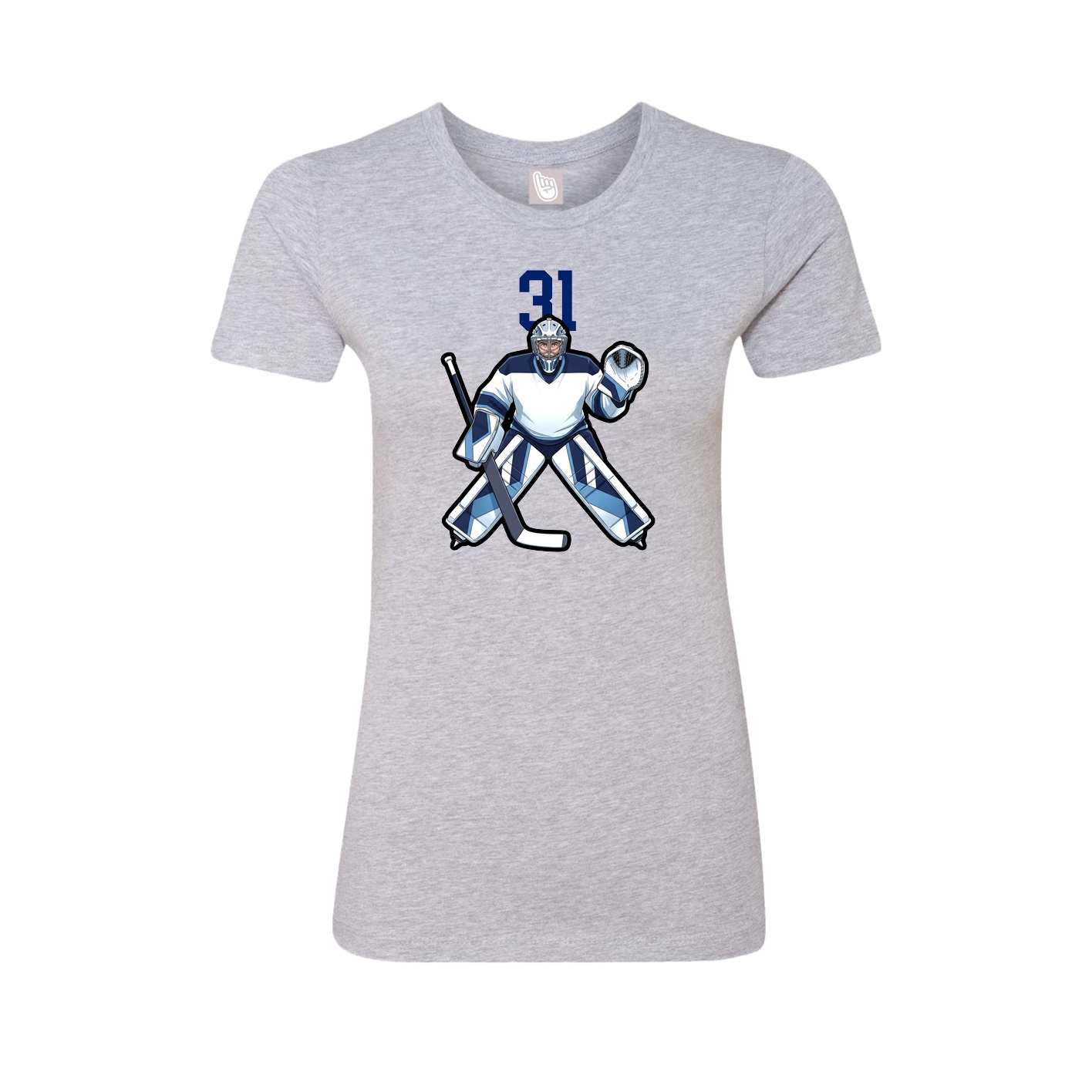 Fitted Women's Tee — Number Top in Grey