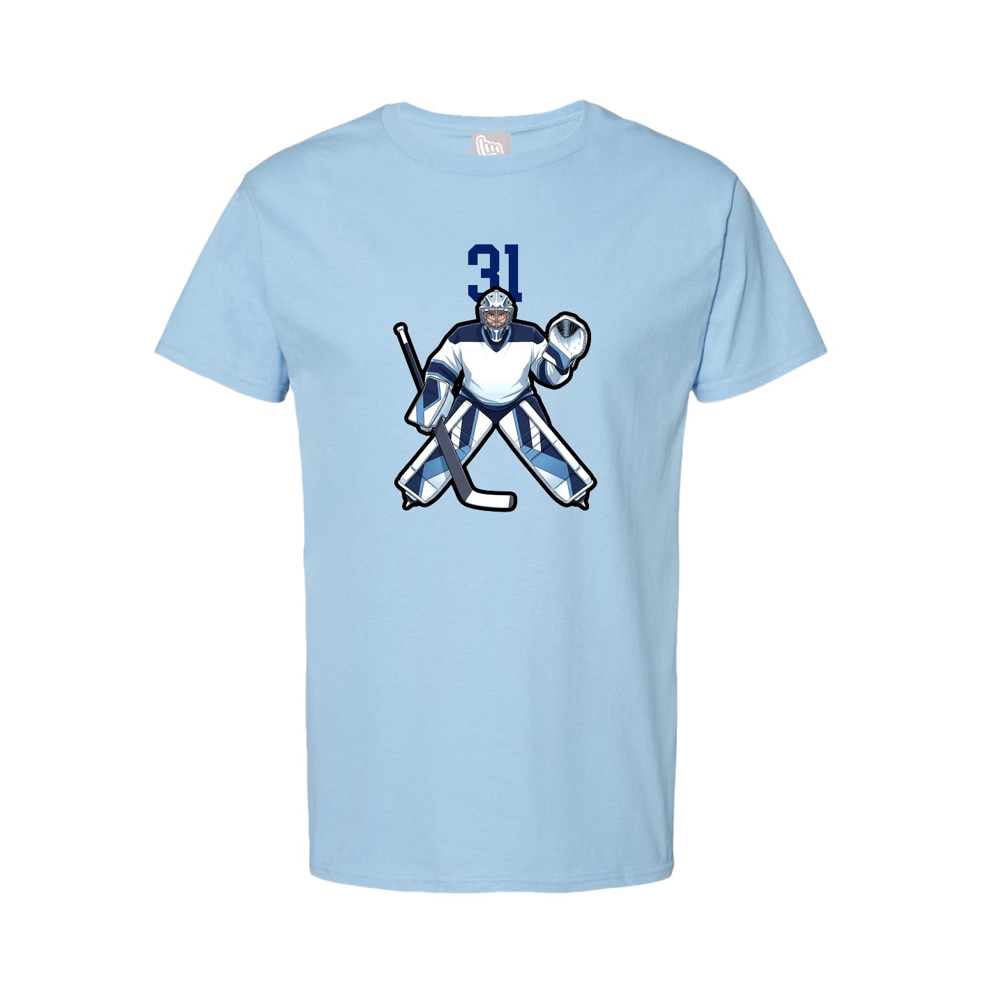 Youth Tee — Number Top in Light Blue