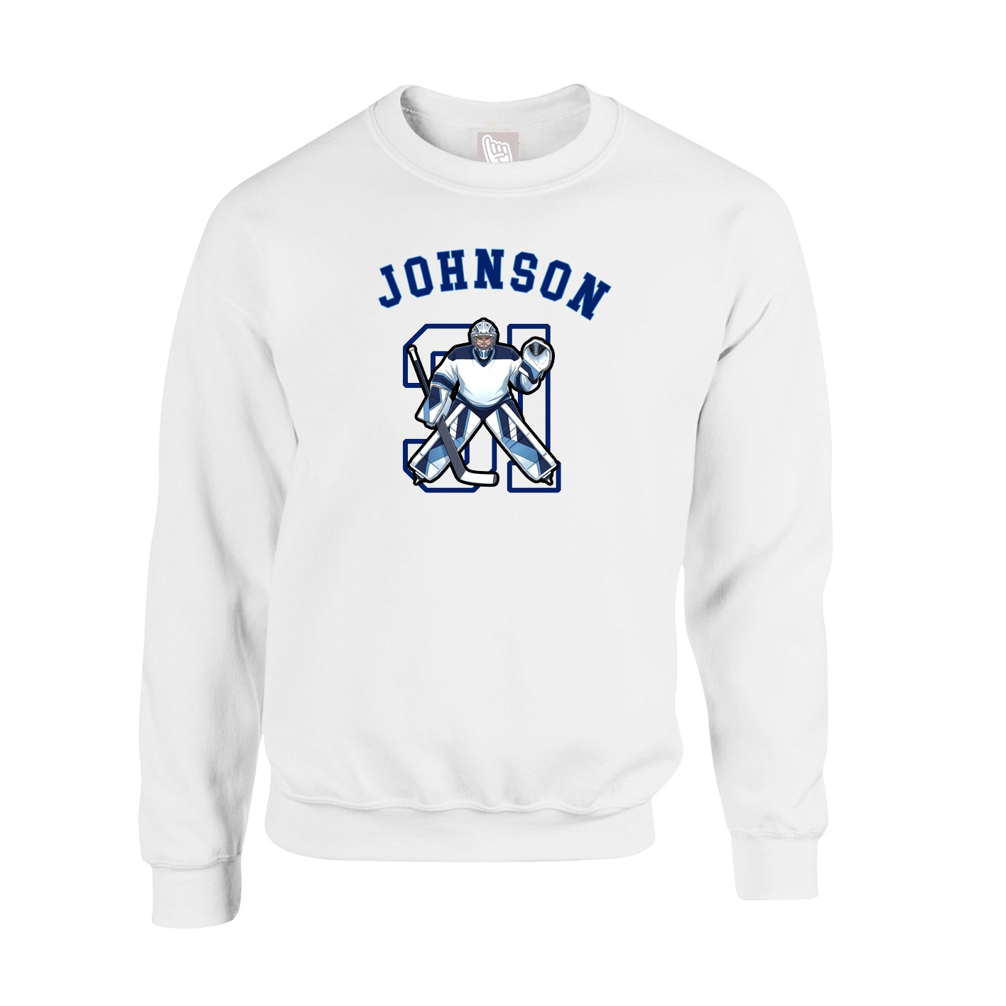 Fleece Crew — Shirsey Arch in White
