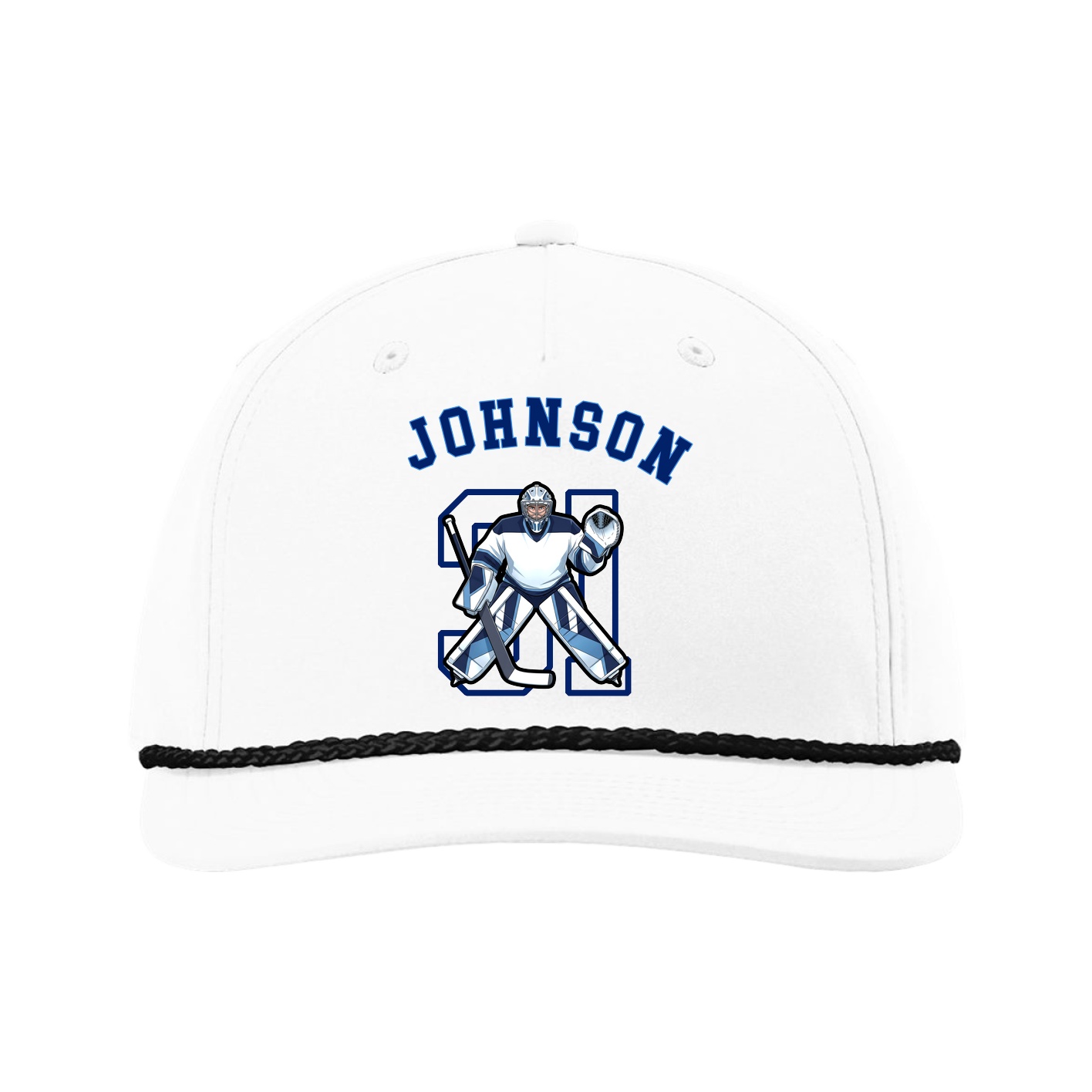 Five-Panel Classic Rope Cap — Shirsey Arch in White