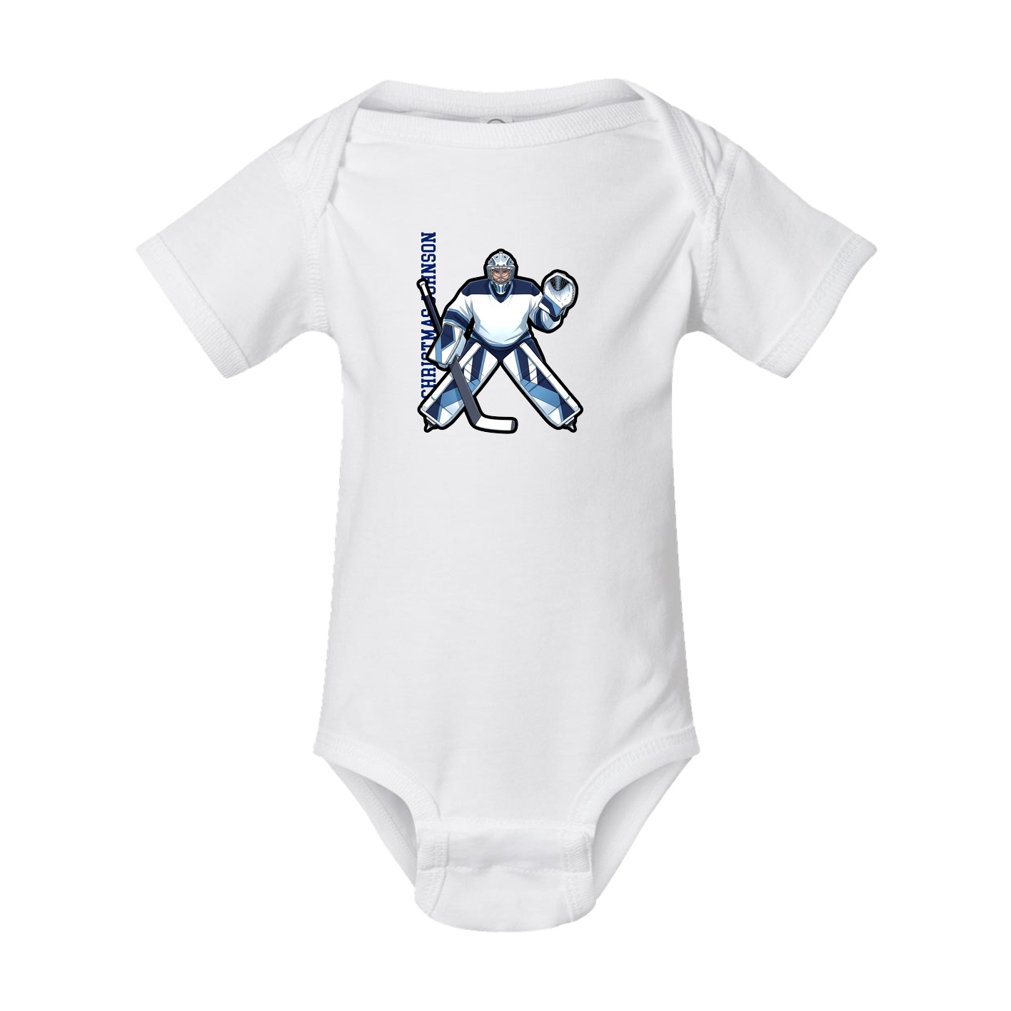 Baby Onesie — Name Vertical in White