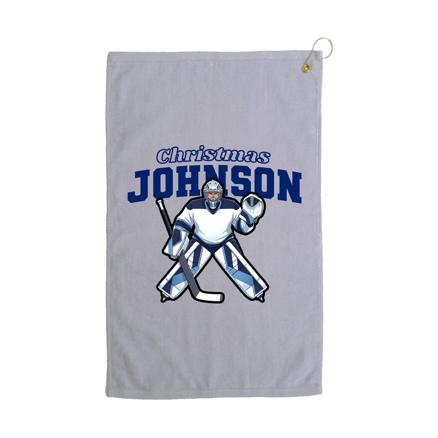 Golf Towel — Name Arch in Grey