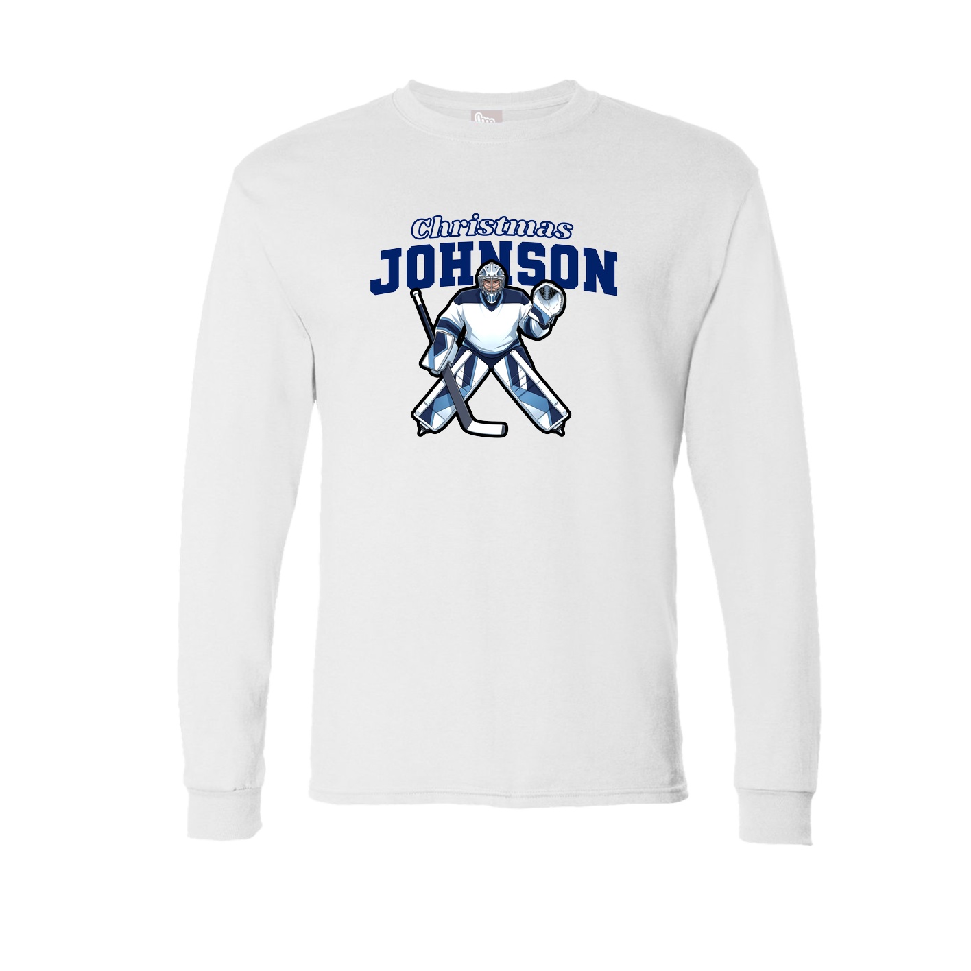 Long Sleeve Tee — Name Arch in White