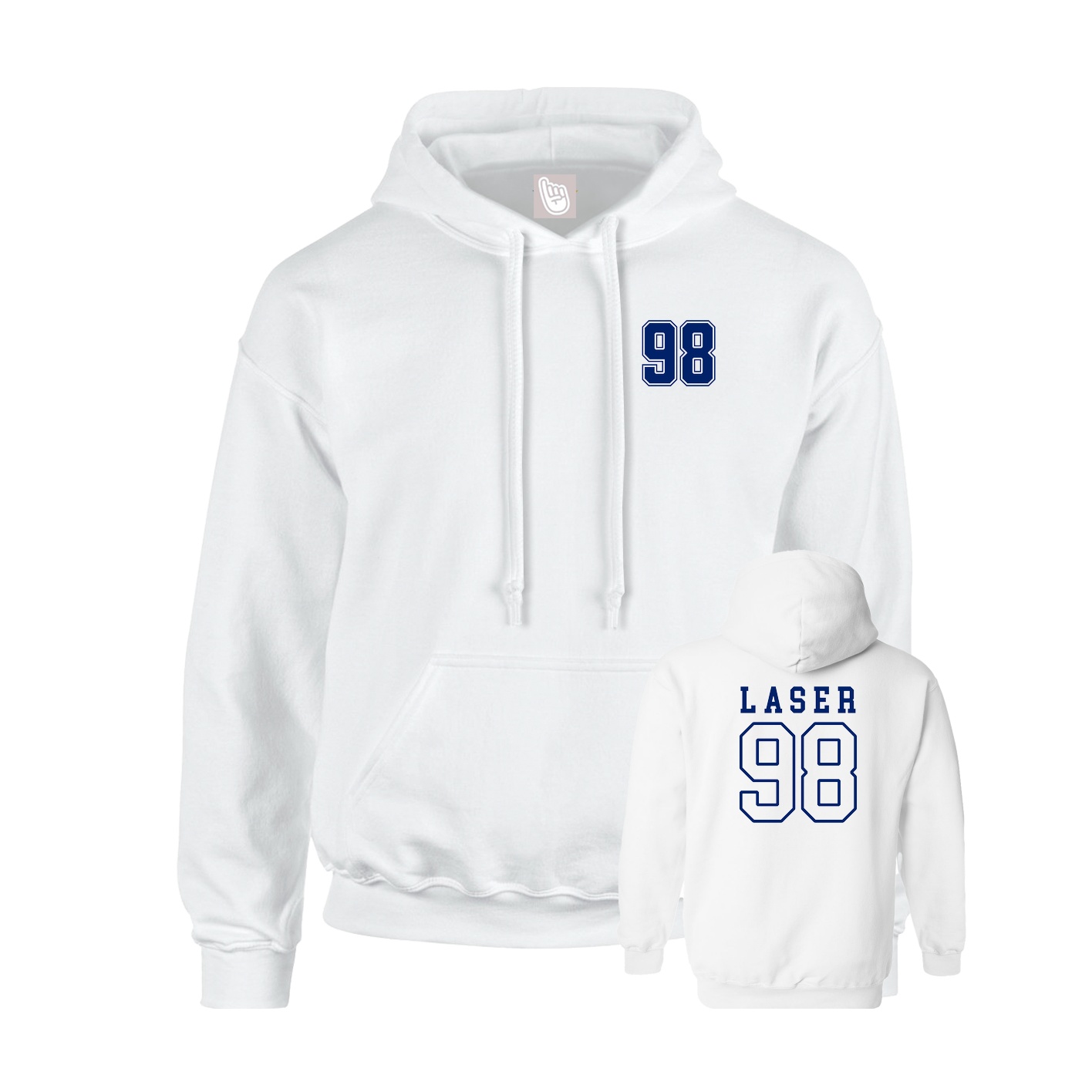 Hoodie — Chest Back in White