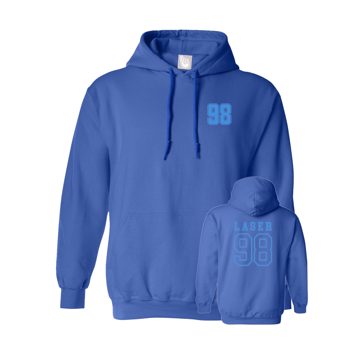 Youth Hoodie — Chest Back in Royal