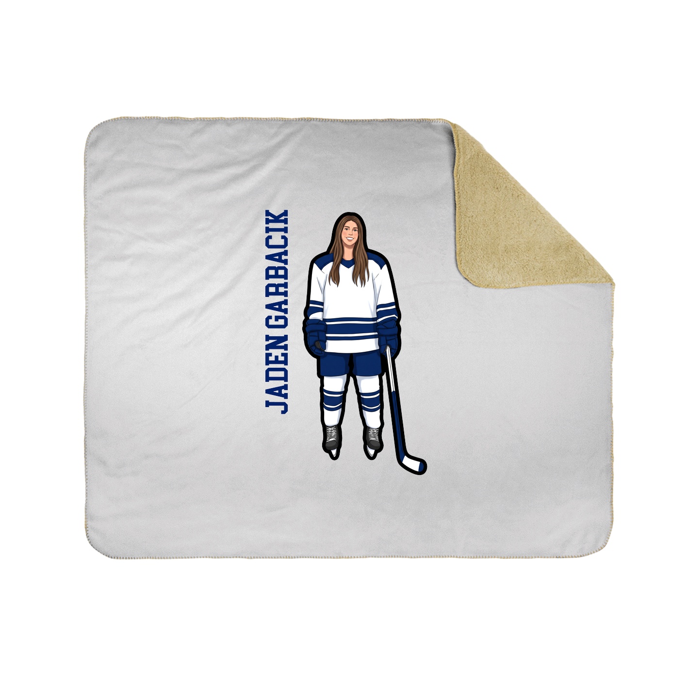 Throw Blanket — Name Vertical in White