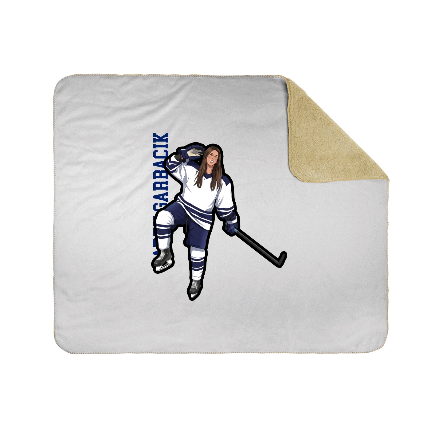 Throw Blanket — Name Vertical in White