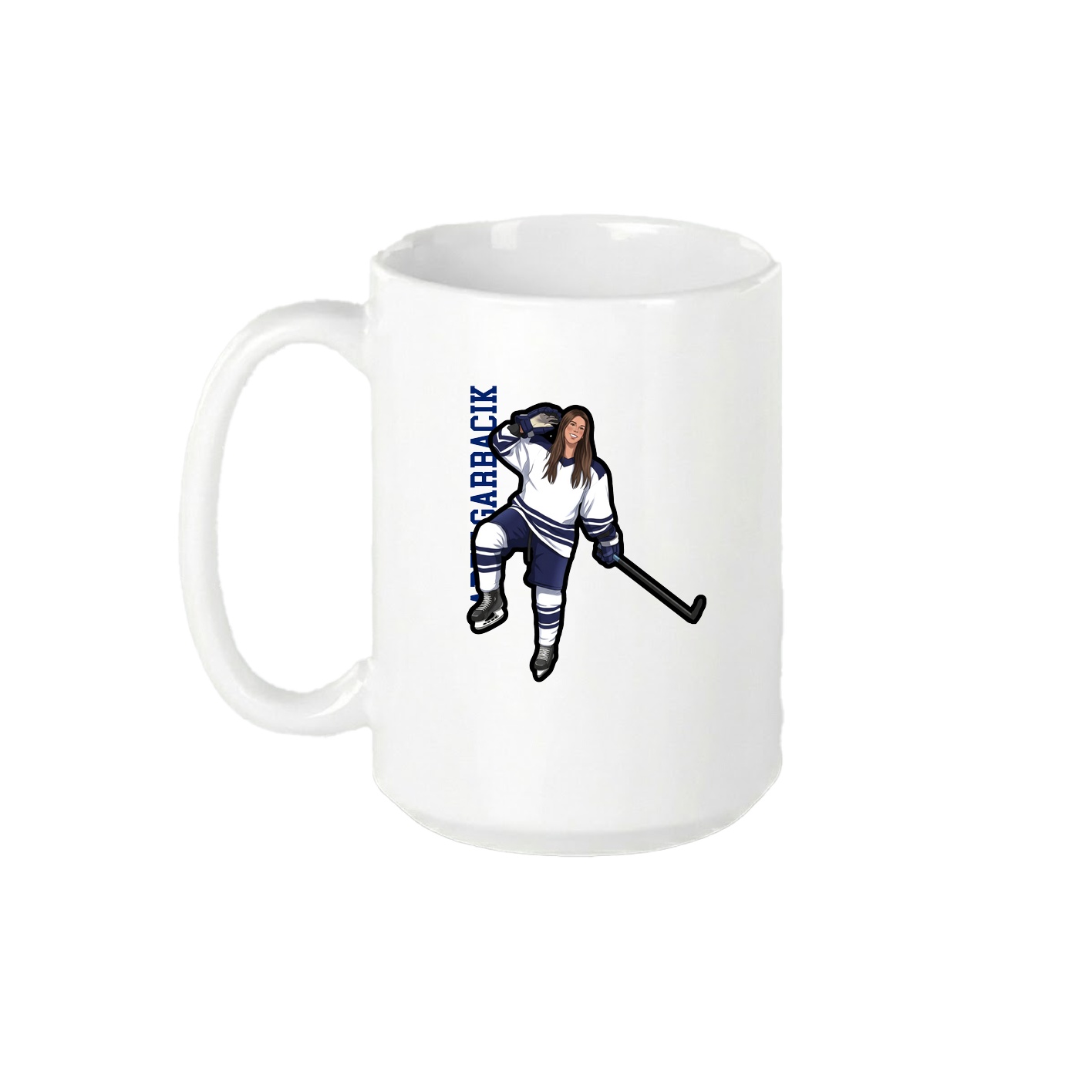 15oz Coffee Mug — Name Vertical in White